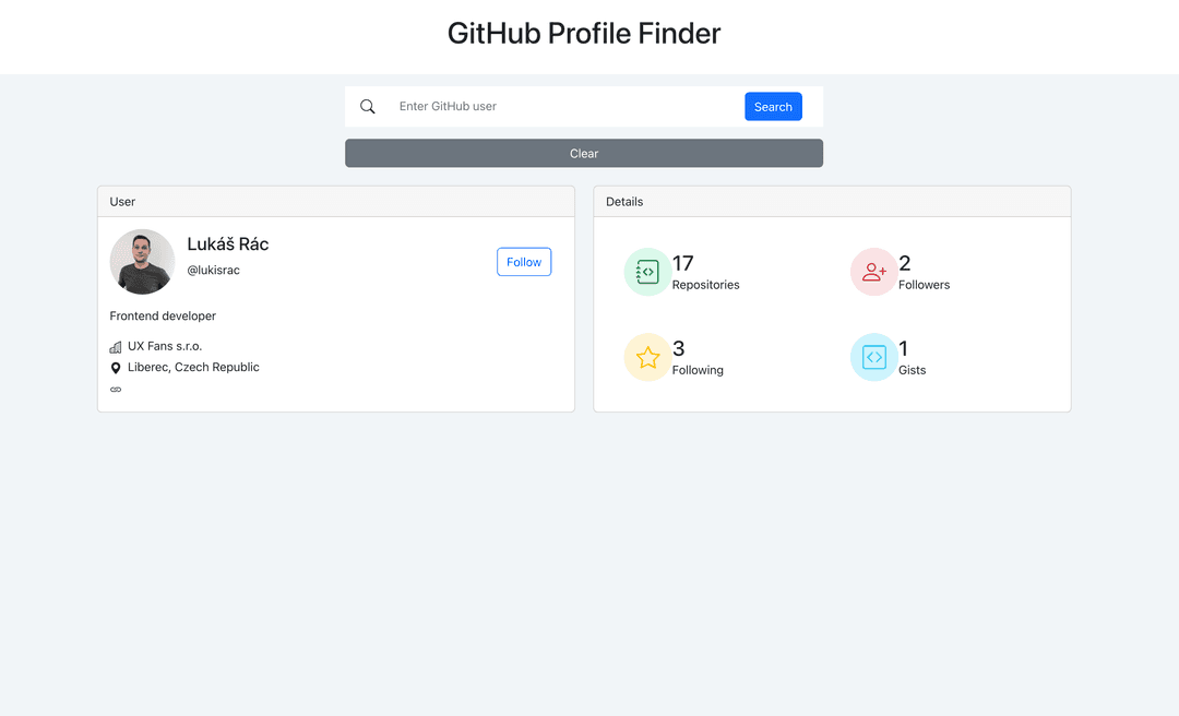 GitHub Finder